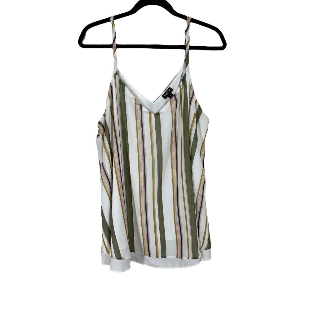 Torrid Duel Layer Vertical Stripes Flowy Cami Tank Top Women's Plus Size 2X